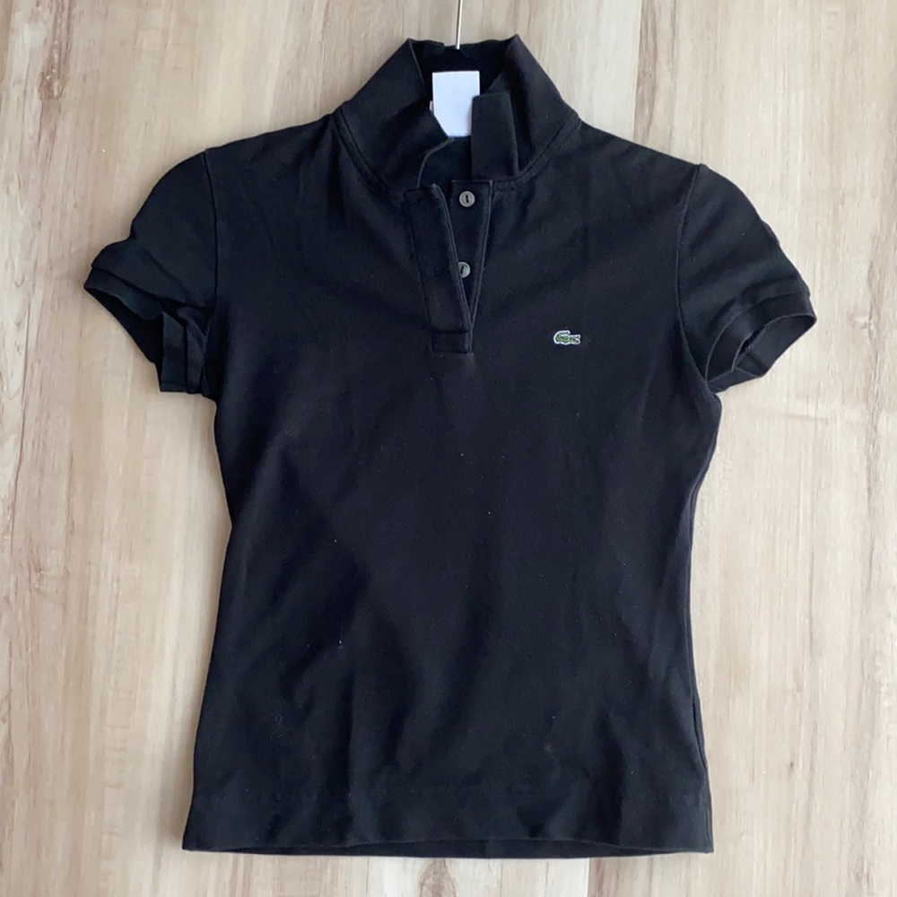 Black Lacoste short sleeve polo shirt